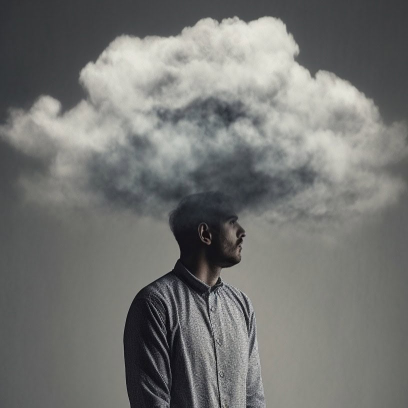 Depressie wolk hoofd